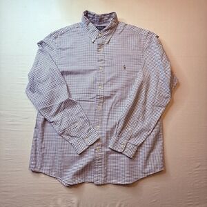 Polo Ralph Lauren Shirt Mens 2XL Plaid‎ Classic Fit Button Down Long Sleeve